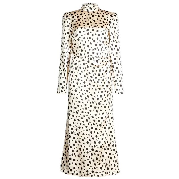 Reformation Carmelina polka-dot silk midi dress Elegant Party Dress‎ 4 Small - Picture 2 of 10